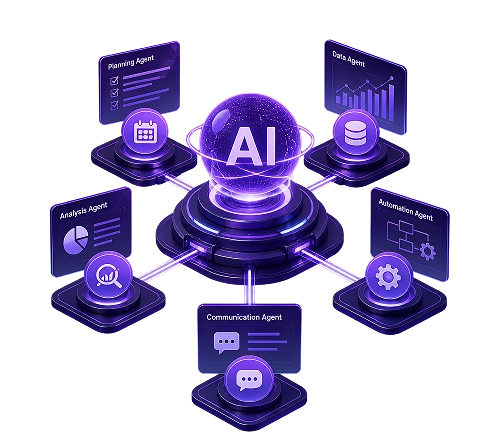 Coordinating specialized AI agents into autonomous, deterministic enterprise workflows.